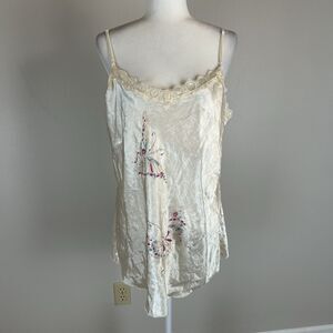3X Nightgown Lingerie Mini Dress Butterfly Lace Sequin Ivory Fairy Sleep Y2K